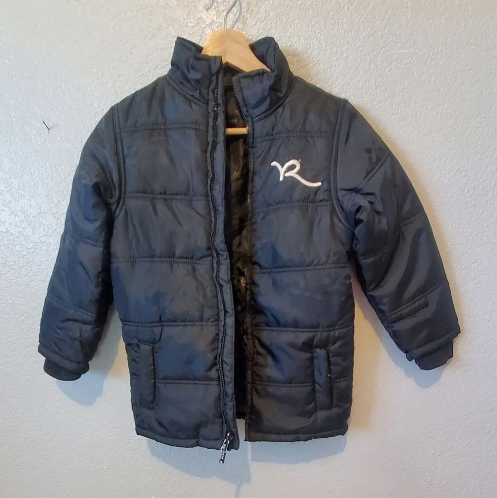 Rocawear Black Puffer Jacket Winter Coat Size 7 Girls Roca Wear Down Filled